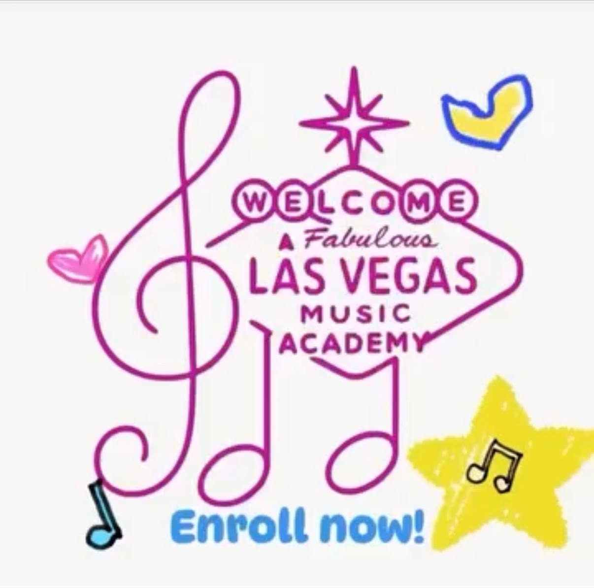 Las Vegas Music Academy welcome and enrollment artwork